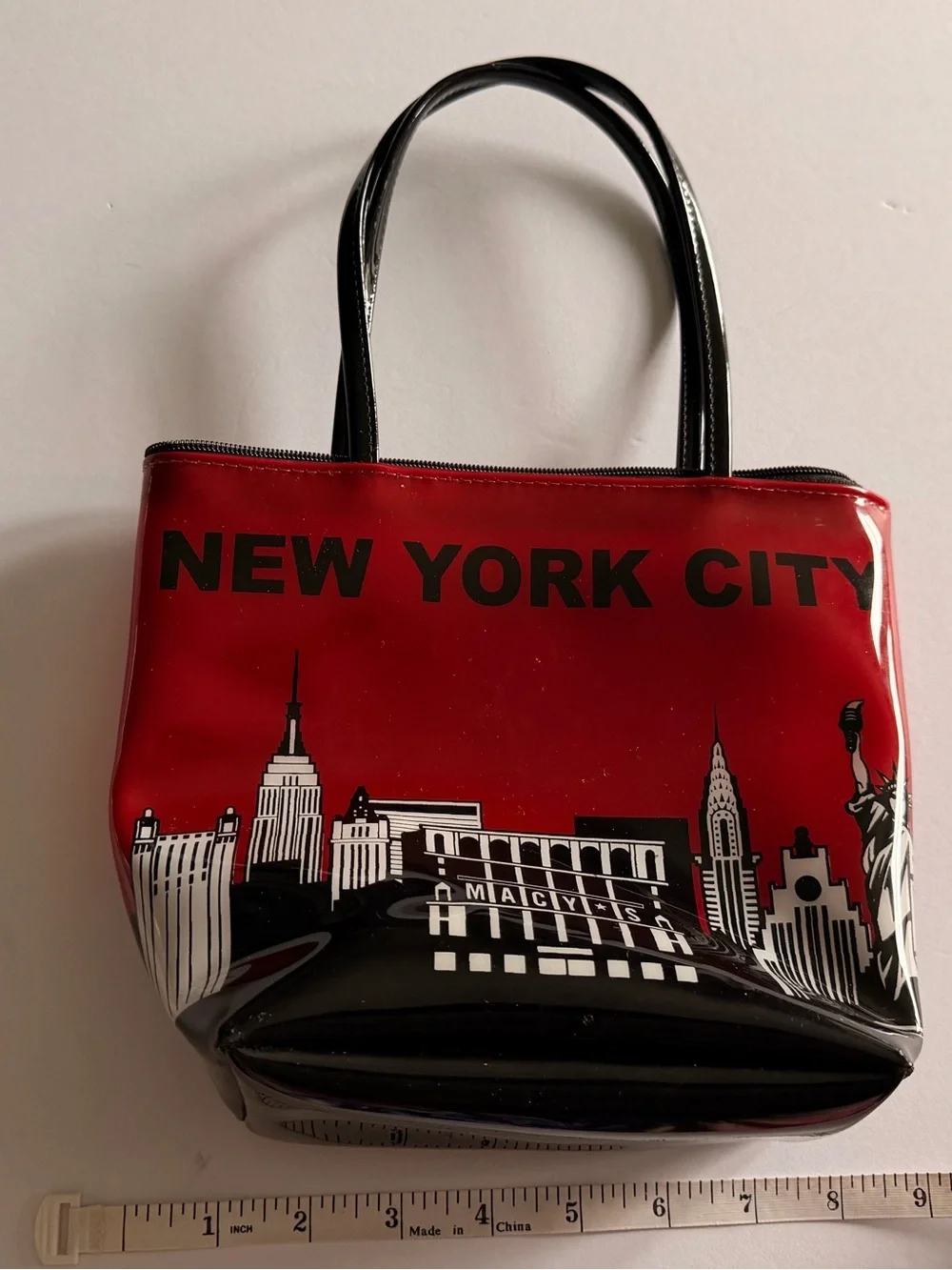 Macy’s New York City Red Tote Bag with Black Handles